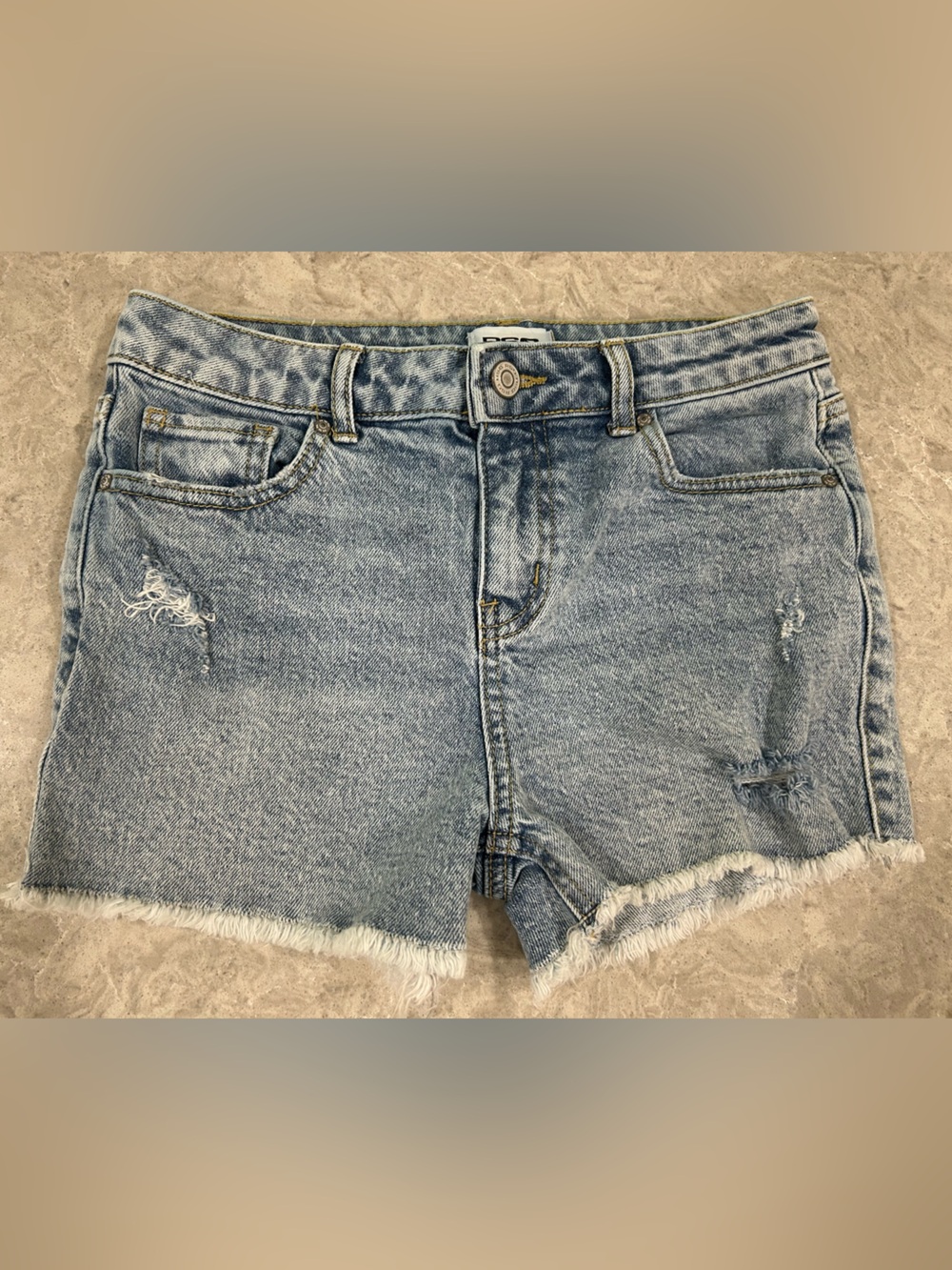 RSQ Light Wash Distressed Denim Shorts Girls size 12 Like New